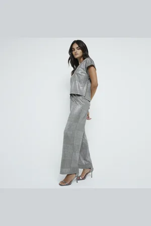 River Island Womens Short Sleeve Metallic Top
