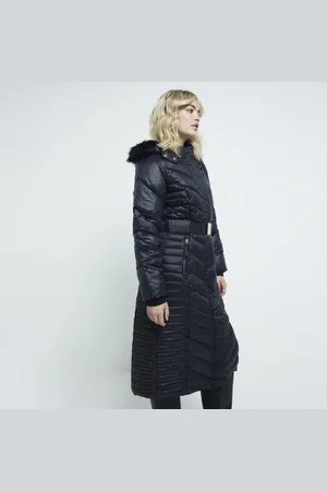 River Island Womens Slim Fit Longline Padded Coat