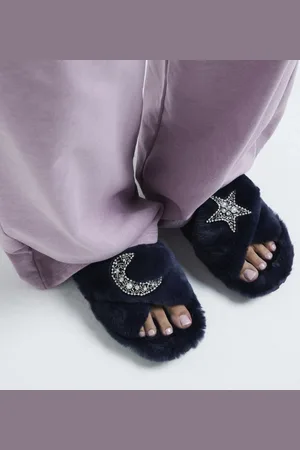 River Island Womens Moon Star Strap Slippers