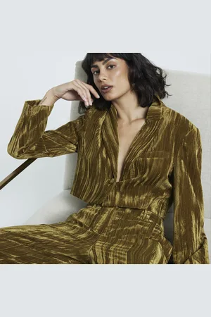River Island Womens Cropped Velvet Blazer