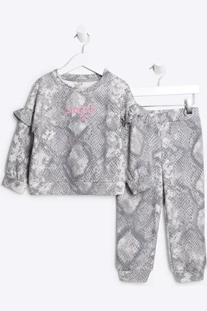 River Island Mini Girls Snake Print Sweatshirt Set