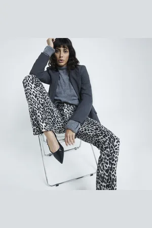 River Island Womens Leopard Print Bootcut Jeans