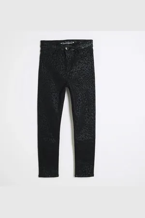 River Island Girls Skinny Fit Leopard Coated Jeans