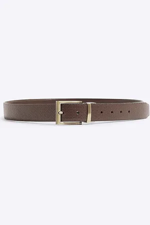 River Island Mens Faux Leather Reversible Textured Belt