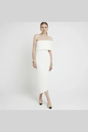 River Island Womens Asymmetric Bodycon Midi Dress