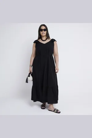 River Island Womens Plus Frill Sleeve Shift Maxi Dress