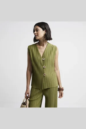 River Island Womens Plisse Waistcoat