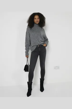 River Island Womens Mid Rise Skinny Jeans