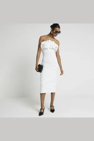 River Island Womens Bandeau Bodycon Midi Dress
