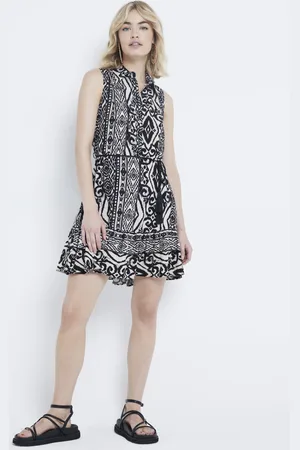 River Island Womens Sleeveless Mini Shirt Dress