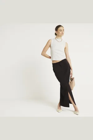 River Island Womens Suede Split Maxi Skirt