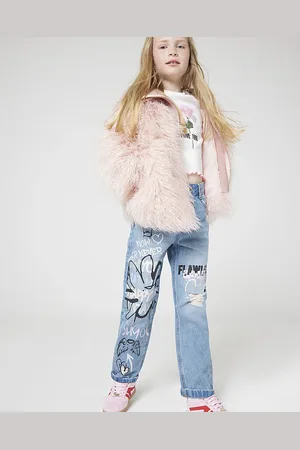 River Island Girls Graffiti Relaxed Mom Jeans