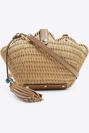 River Island Womens Raffia Basket Cross Body Bag