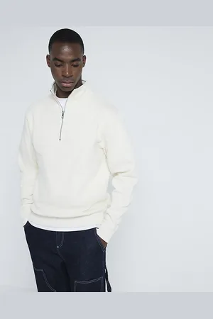 River Island Mens Regular Fit Zip Funnel Sweatshirt
