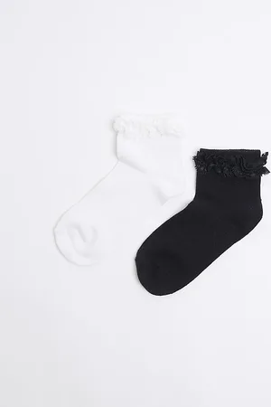River Island Girls 2 Pack Lace Frill Socks