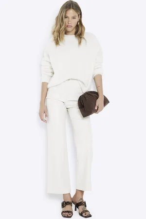 River Island Womens Faux Leather Straight Leg Trousers