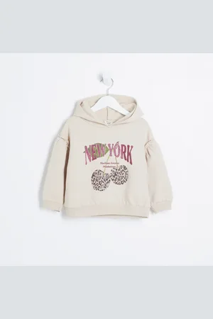 River Island Mini Girls Leopard Cherry Hoodie
