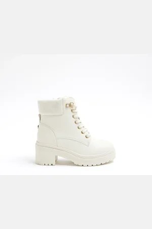 River Island Girls Heeled Hiker Lace Up Boots