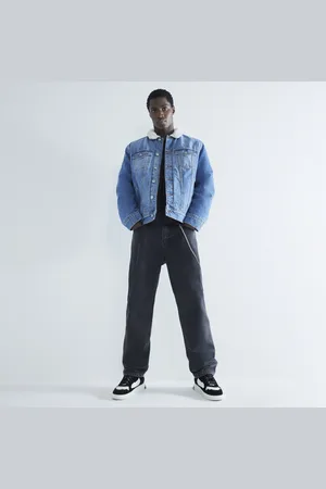 River Island Mens Denim Borg Lined Collar Jacket