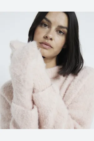 River Island Womens Fluffy Knitted Mittens