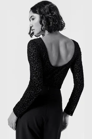 River Island Womens Floral Mesh Open Back Top