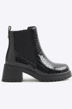 River Island Girls Croc Heeled Boots