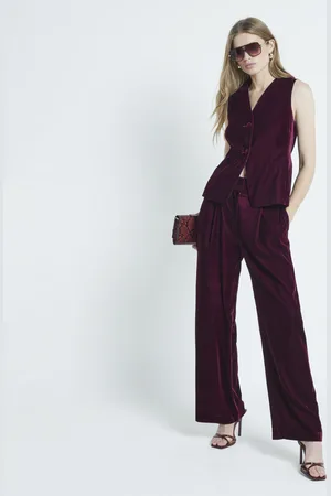 River Island Womens Velvet Tailored Waistcoat