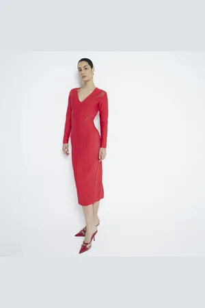 River Island Womens Mesh Bodycon Midi Dress