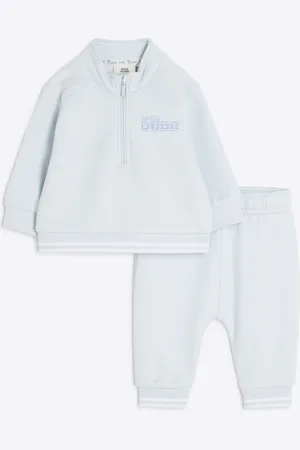 River Island Baby Boys Half Zip Sweatshirt Set