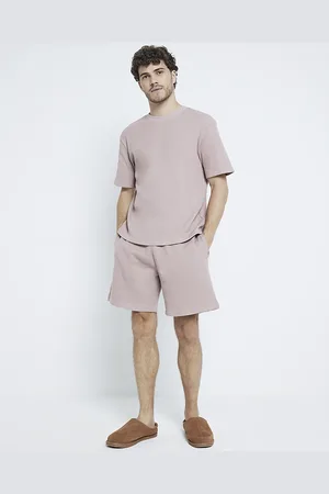 River Island Mens Waffle Pyjama Short Set