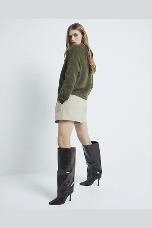 River Island Womens Square Toe High Leg Boots