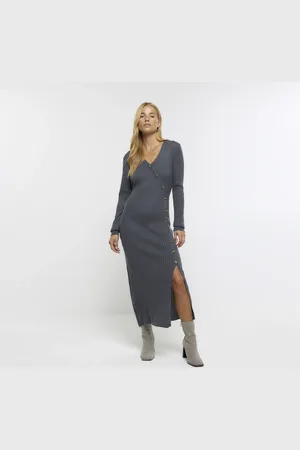 River Island Womens Knit Bodycon Midi Dress