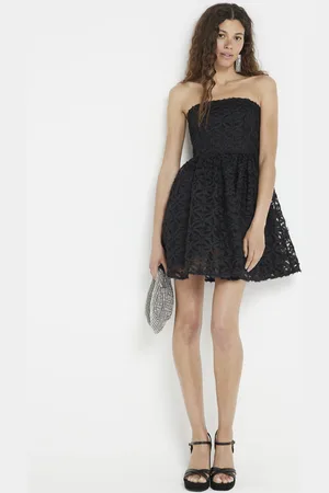 River Island Womens Lace Bandeau Skater Mini Dress
