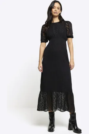 River Island Womens Jacquard Textured Midi Dress