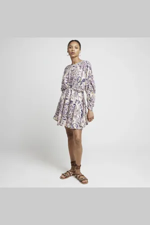 River Island Womens Floral Elasticated Swing Mini Dress