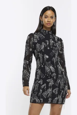 River Island Womens Star Embellishment Bodycon Mini Dress