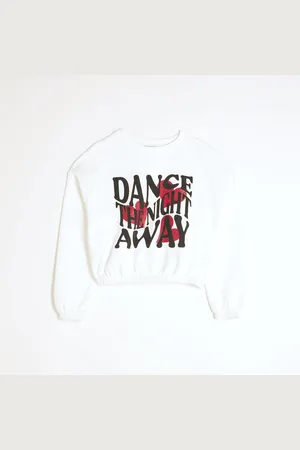 River Island Girls Red Heart Slogan Sweatshirt