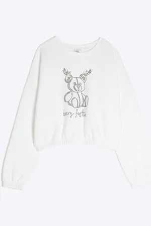 River Island Girls Reindeer Bear Xmas Sweatshirt