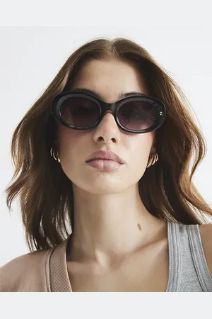 River Island Womens Gold Oval Watch Link Temple Sunglasses