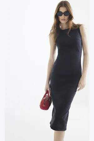 River Island Womens Stretch Denim Bodycon Midi Dress