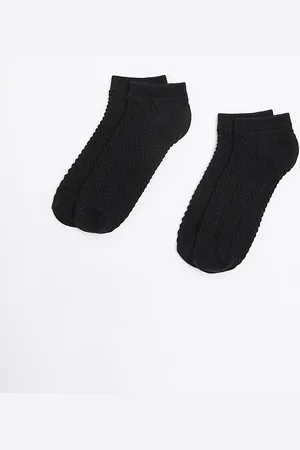 River Island Womens Zig Zag 2 Pack Trainer Socks