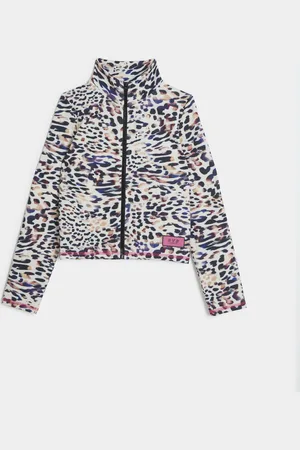 River Island Girls Ri Active Leopard Zip Sweatshirt