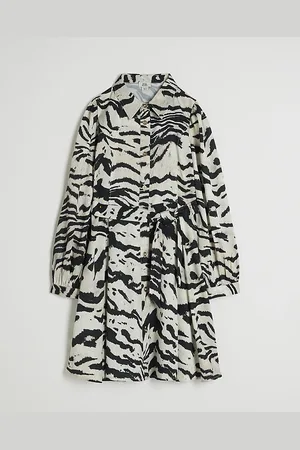 River Island Girls Zebra Belted Shirt Dress