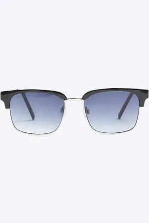 River Island Mens Round Blue Sunglasses