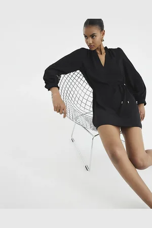 River Island Womens Long Sleeved Belted Mini Dress