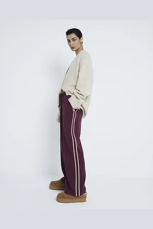 River Island Womens Stripe Wide Leg Joggers