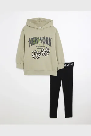 River Island Girls Leopard Hoodie & Leggings Set