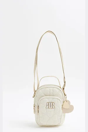 River Island Girls Heart Quilted Cross Body Bag
