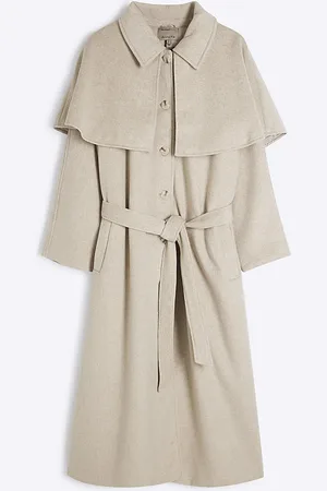 River Island Womens Plus Wool Blend Cape Coat