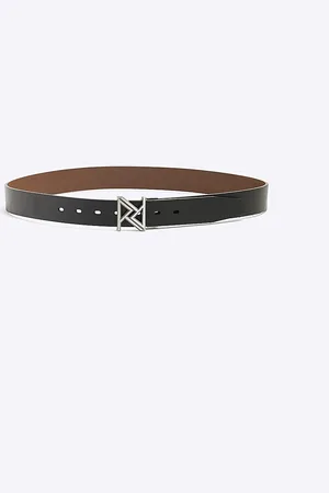 River Island Mens Faux Leather Rr Buckle Belt
